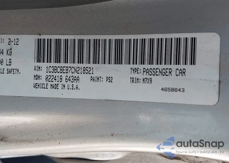 2012 Chrysler 200 Touring из США, поврежденный, VIN 1C3BCBEB7CN218521